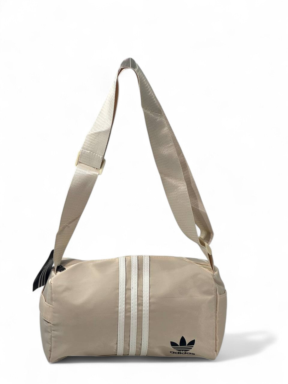 🔥 Adidas Originals Mini Duffel – Beige 3-Stripes Shoulder Bag