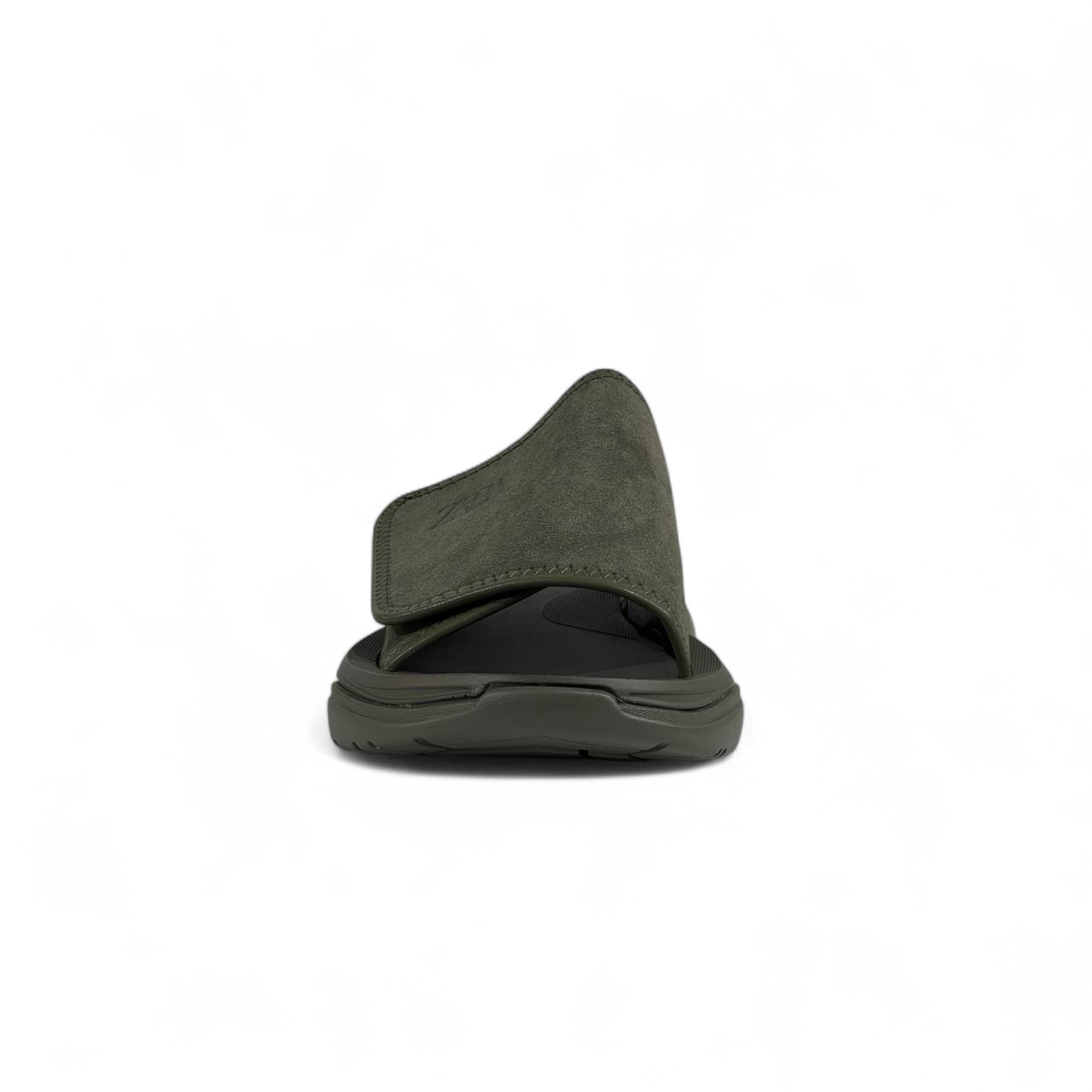 🟢 Zara Minimalist Green Suede Strap Slides – Urban Streetwear Essential