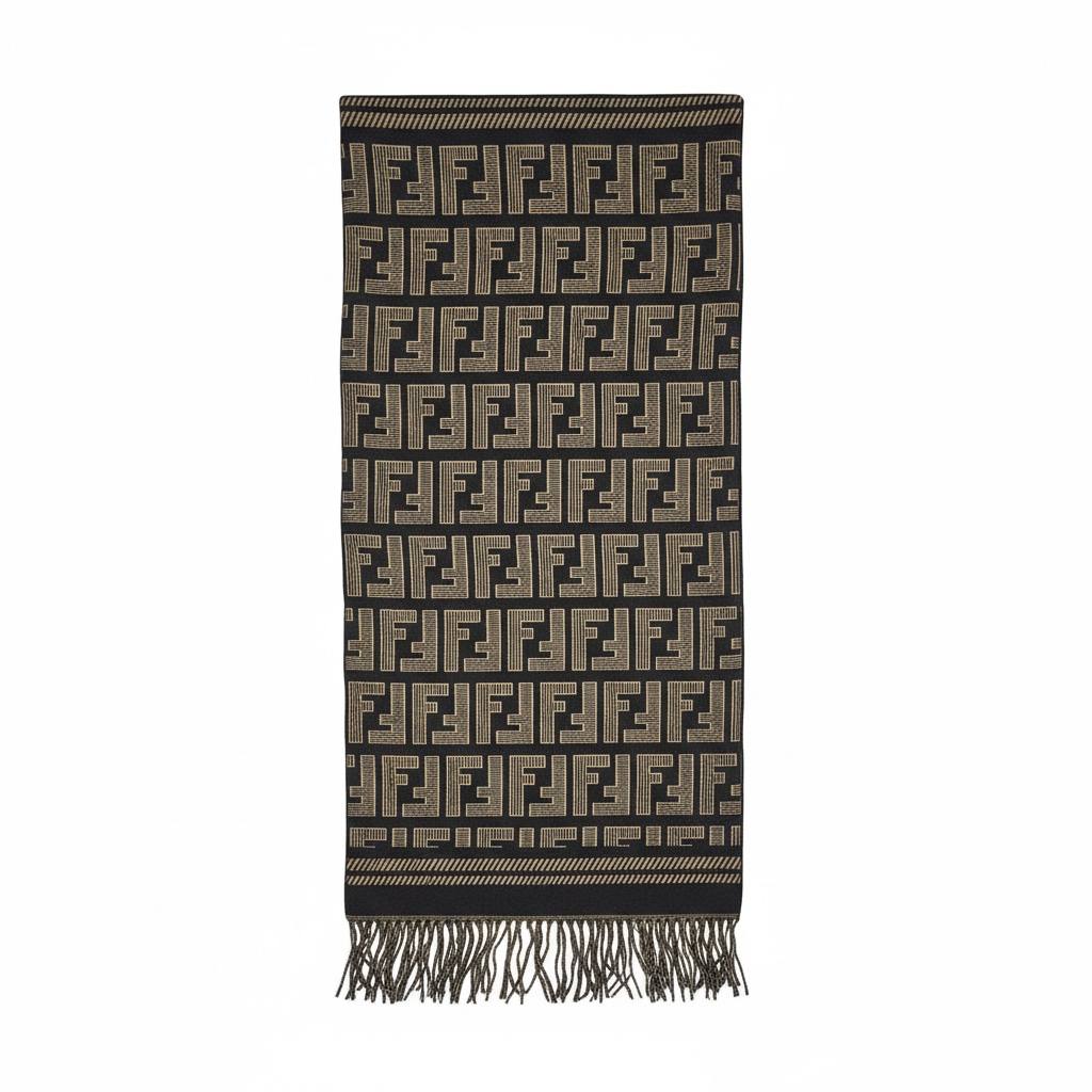 Fendi Inspired Double-Face Luxury Scarf – Reversible Monogram Edition 🧣✨ (Unisex Premium Winter)