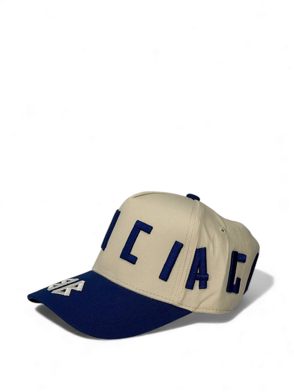 Balenciaga Two-Tone Luxury Cap – Beige & Navy Edition 🧢💙 (Premium Unisex Style)