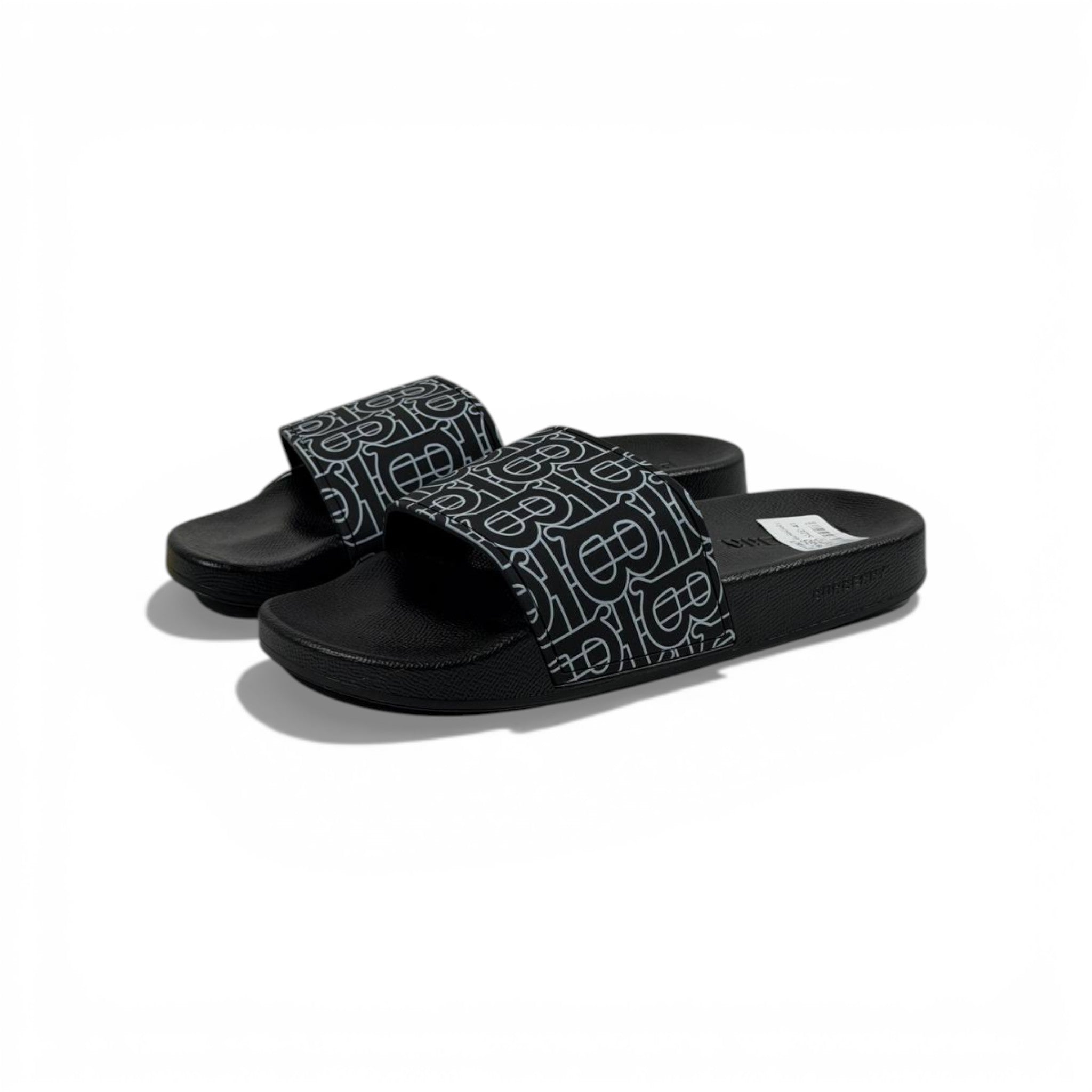 ⚫ Burberry Monogram Slides – Black Signature Edition 🖤✨