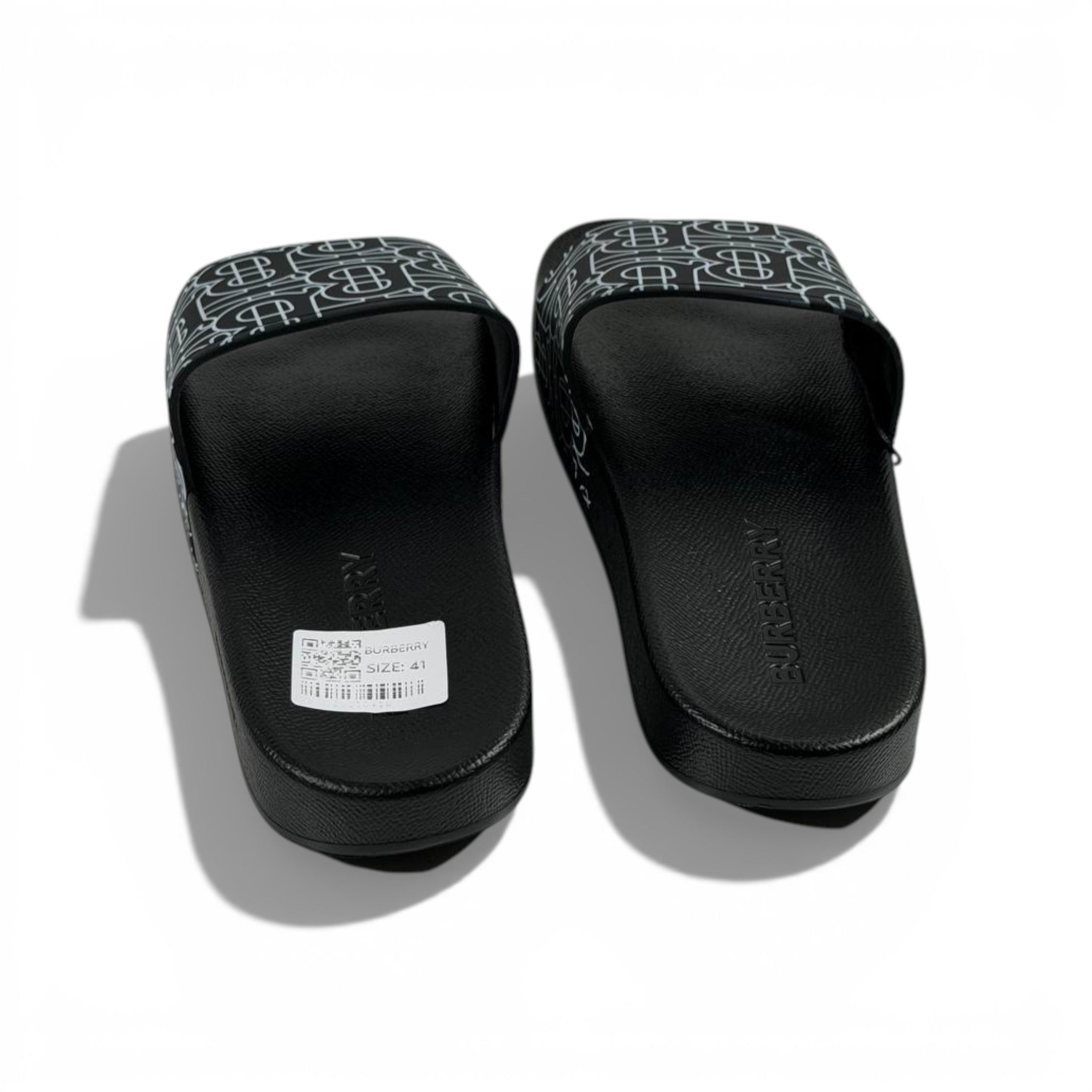 ⚫ Burberry Monogram Slides – Black Signature Edition 🖤✨