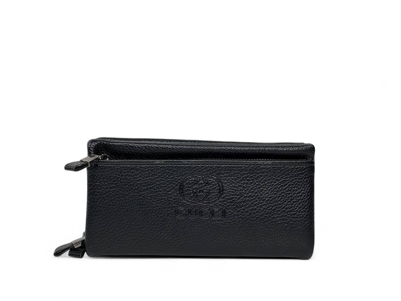 🖤 Gucci Black Pebbled Leather Crossbody Pouch – Iconic Luxury Essential