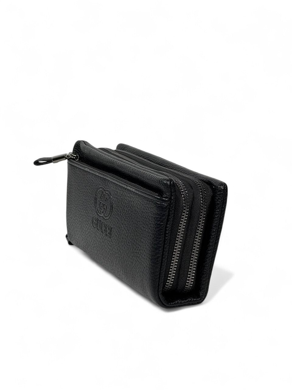 🖤 Gucci Black Pebbled Leather Crossbody Pouch – Iconic Luxury Essential