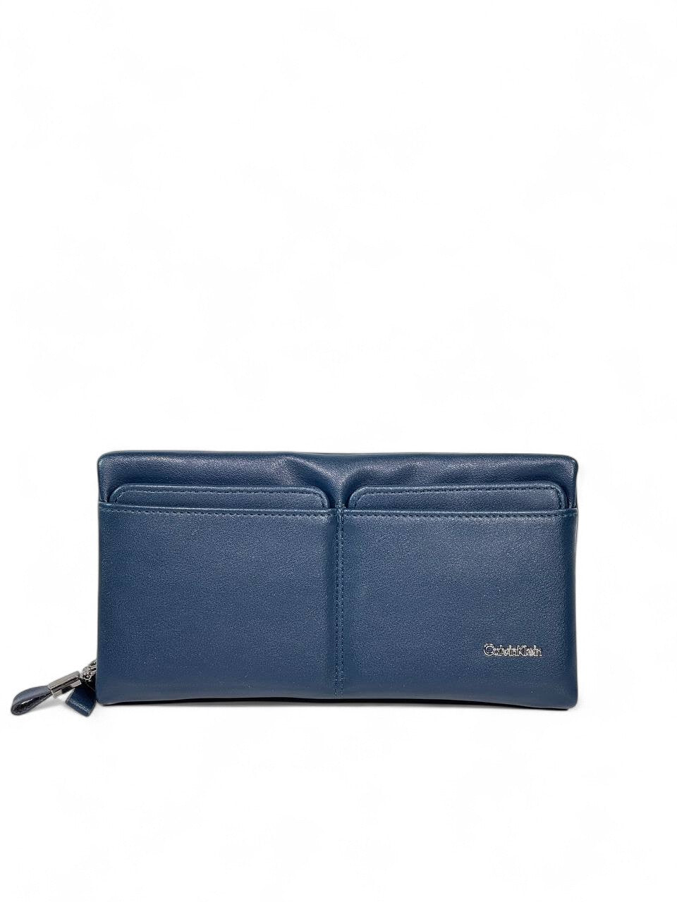 💙 Calvin Klein Navy Blue Leather Clutch – Minimal Premium Designer Pouch