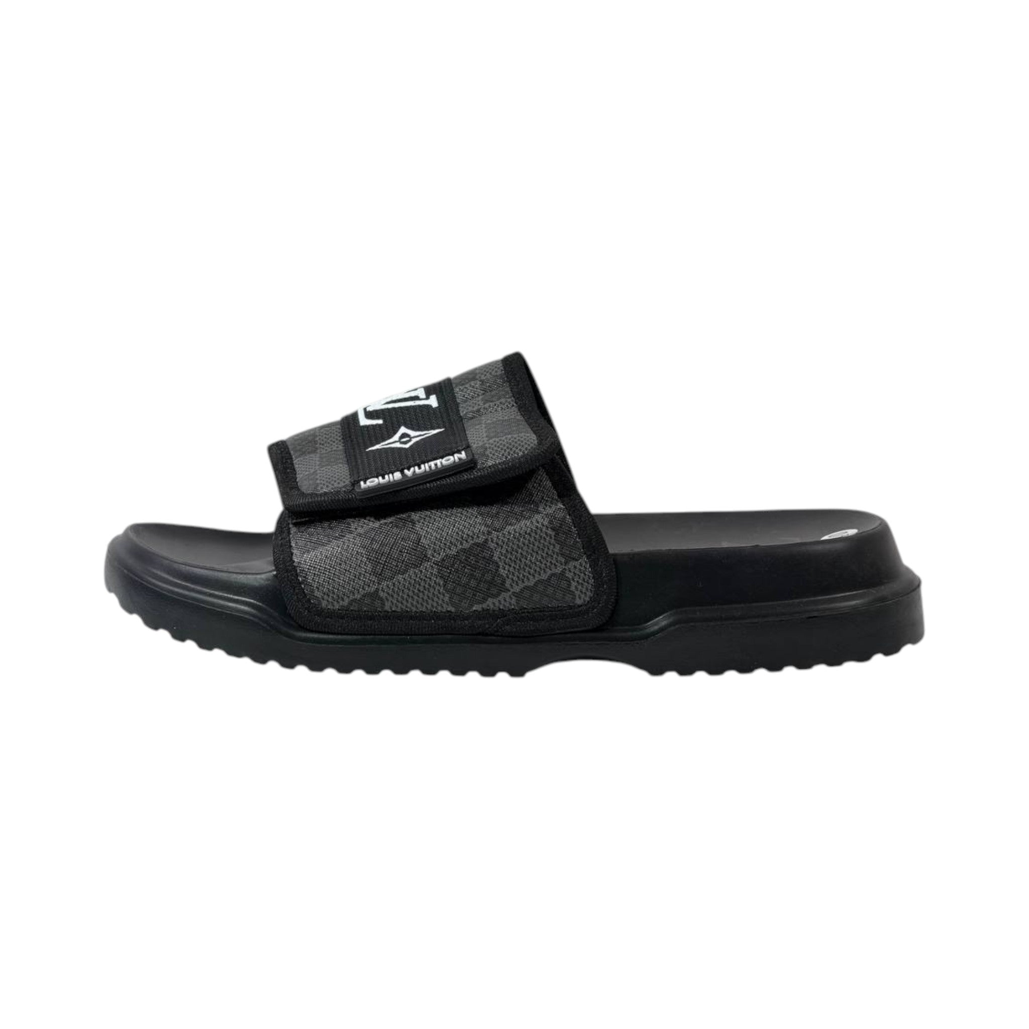 🖤 Louis Vuitton Monogram Comfort Slides – Graphite Damier Edition