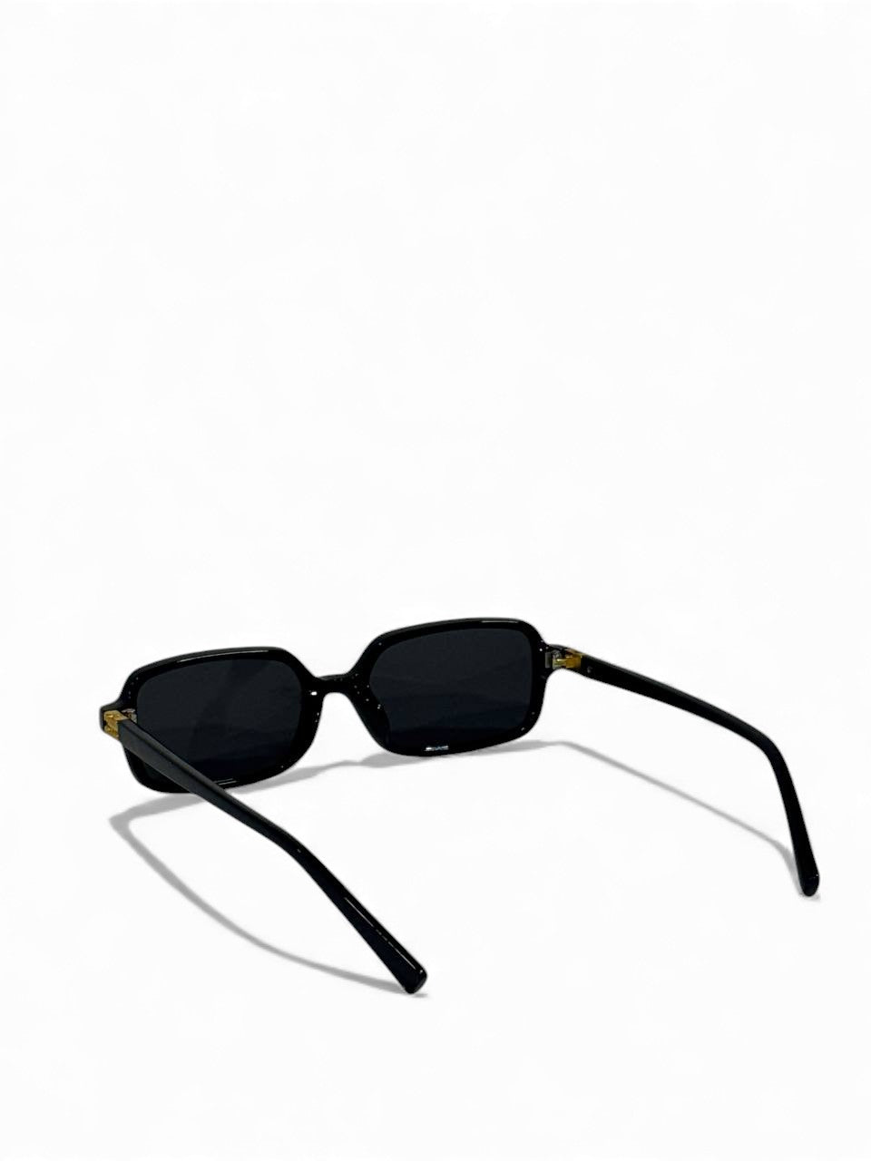 🖤 Miu Miu Inspired Slim Rectangle Sunglasses – Black & Gold