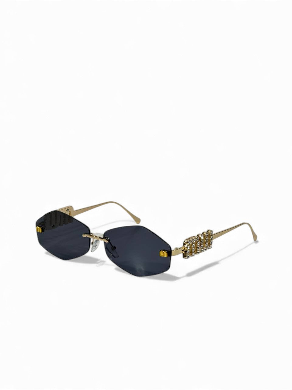 ✨ Miu Miu Crystal-Detail Rectangle Sunglasses – Black