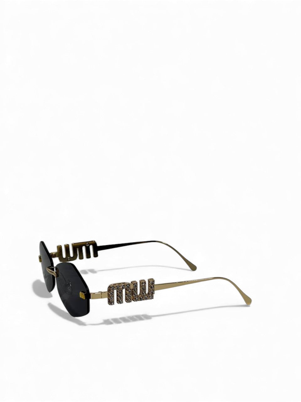 ✨ Miu Miu Crystal-Embellished Rimless Sunglasses 💎🖤