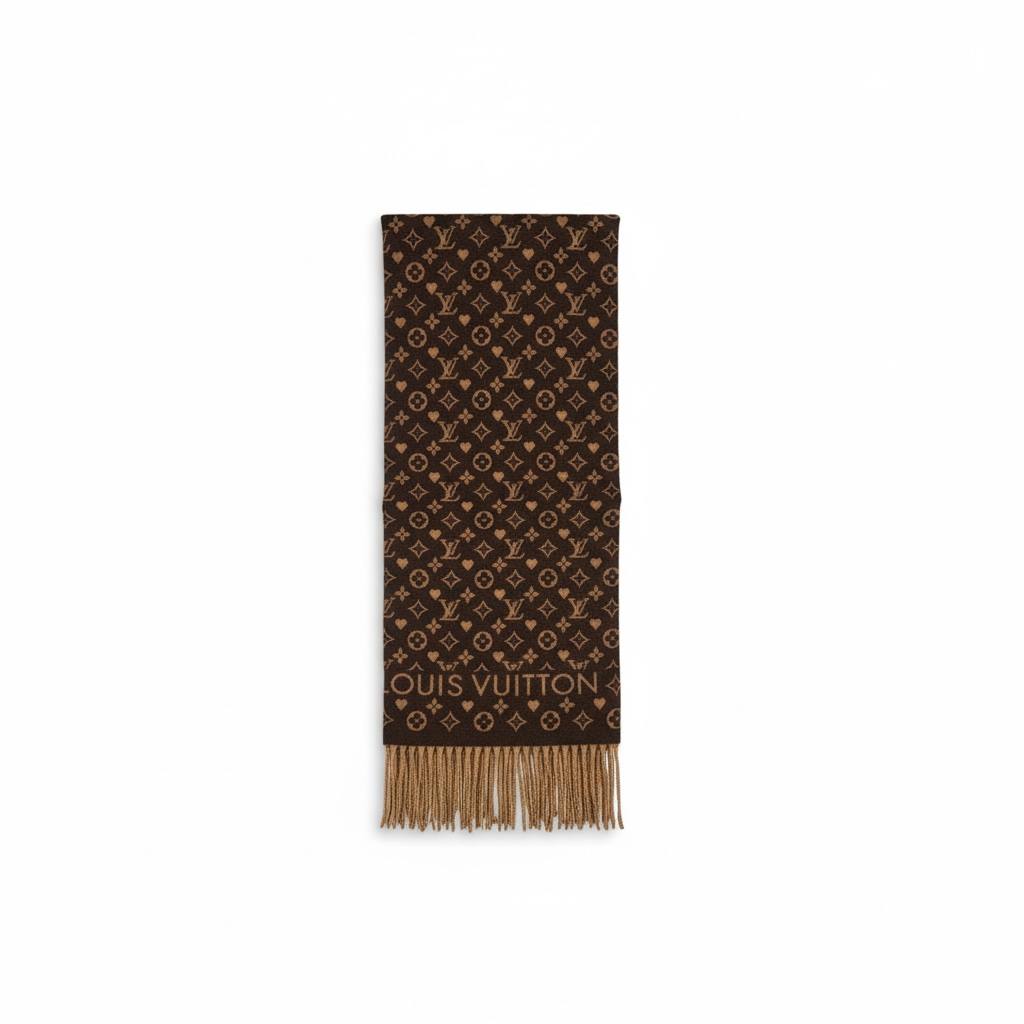 👜 Louis Vuitton Monogram Double-Face Scarf – Brown Elegance