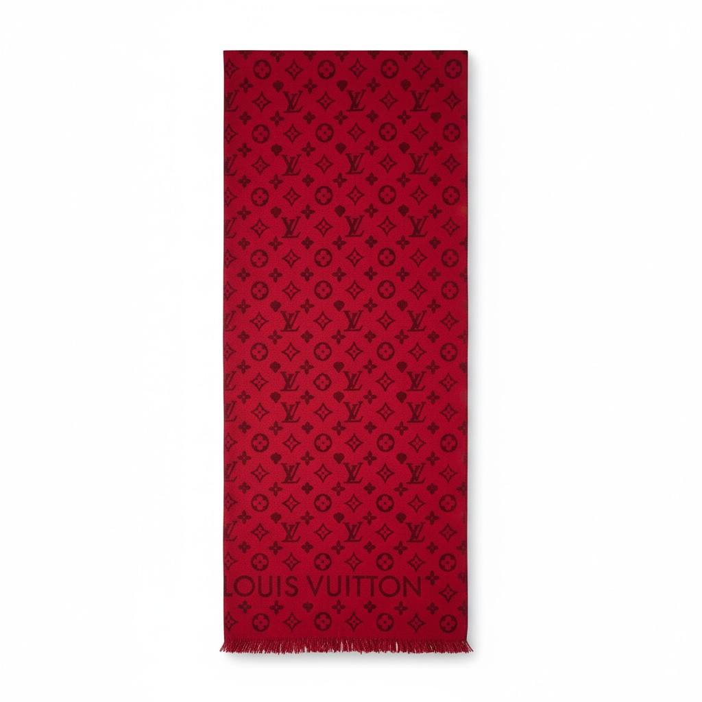 Louis Vuitton Monogram Love Scarf – Red Edition ❤️✨