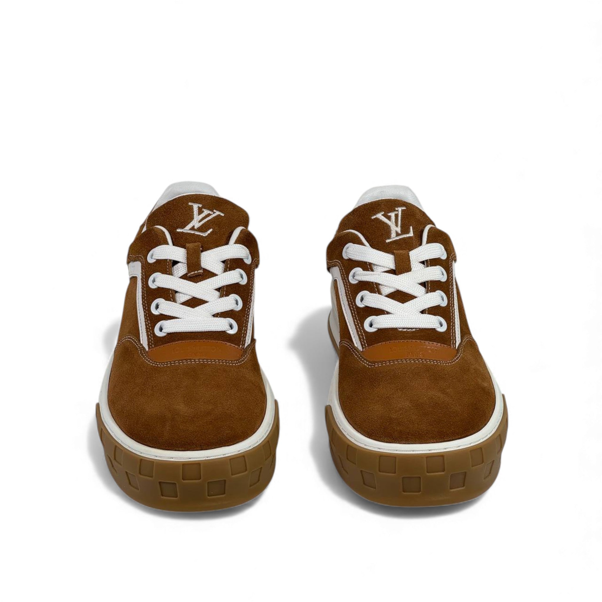 ✨ Louis Vuitton Suede Classic Sneakers – Brown & White