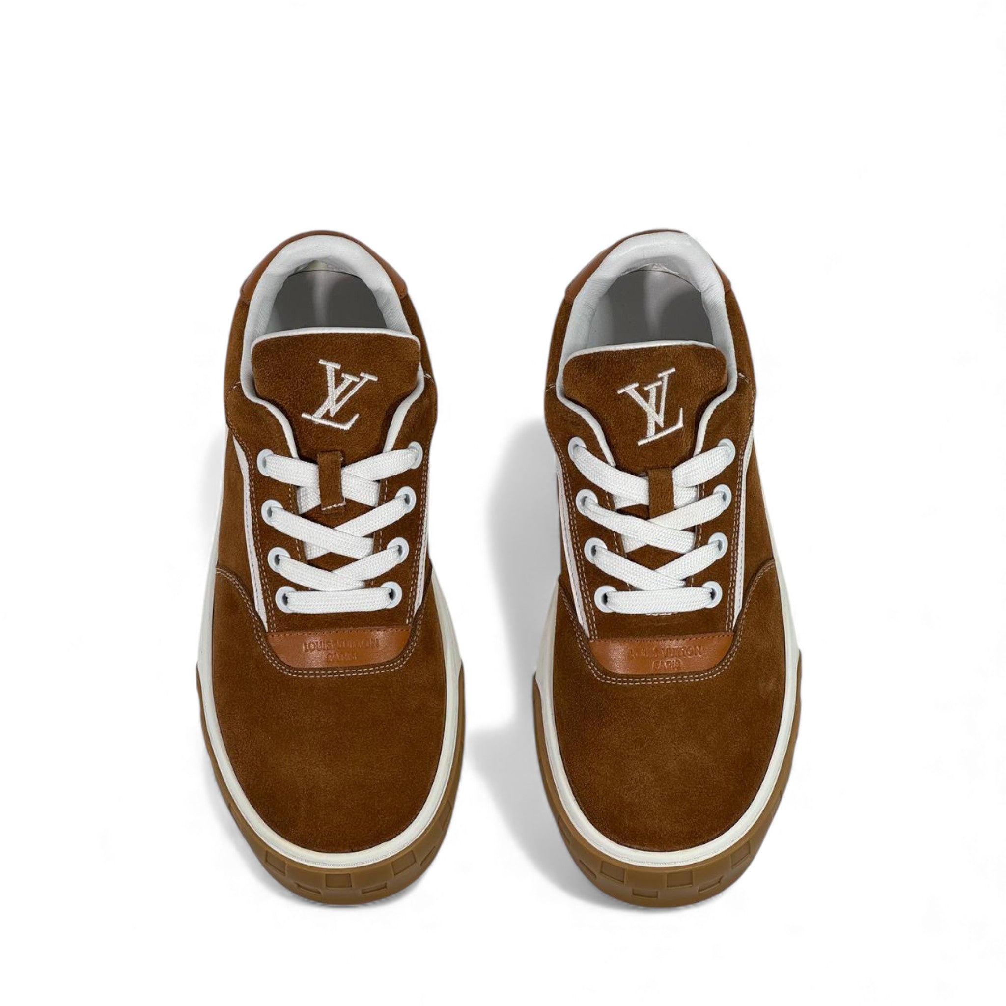 ✨ Louis Vuitton Suede Classic Sneakers – Brown & White
