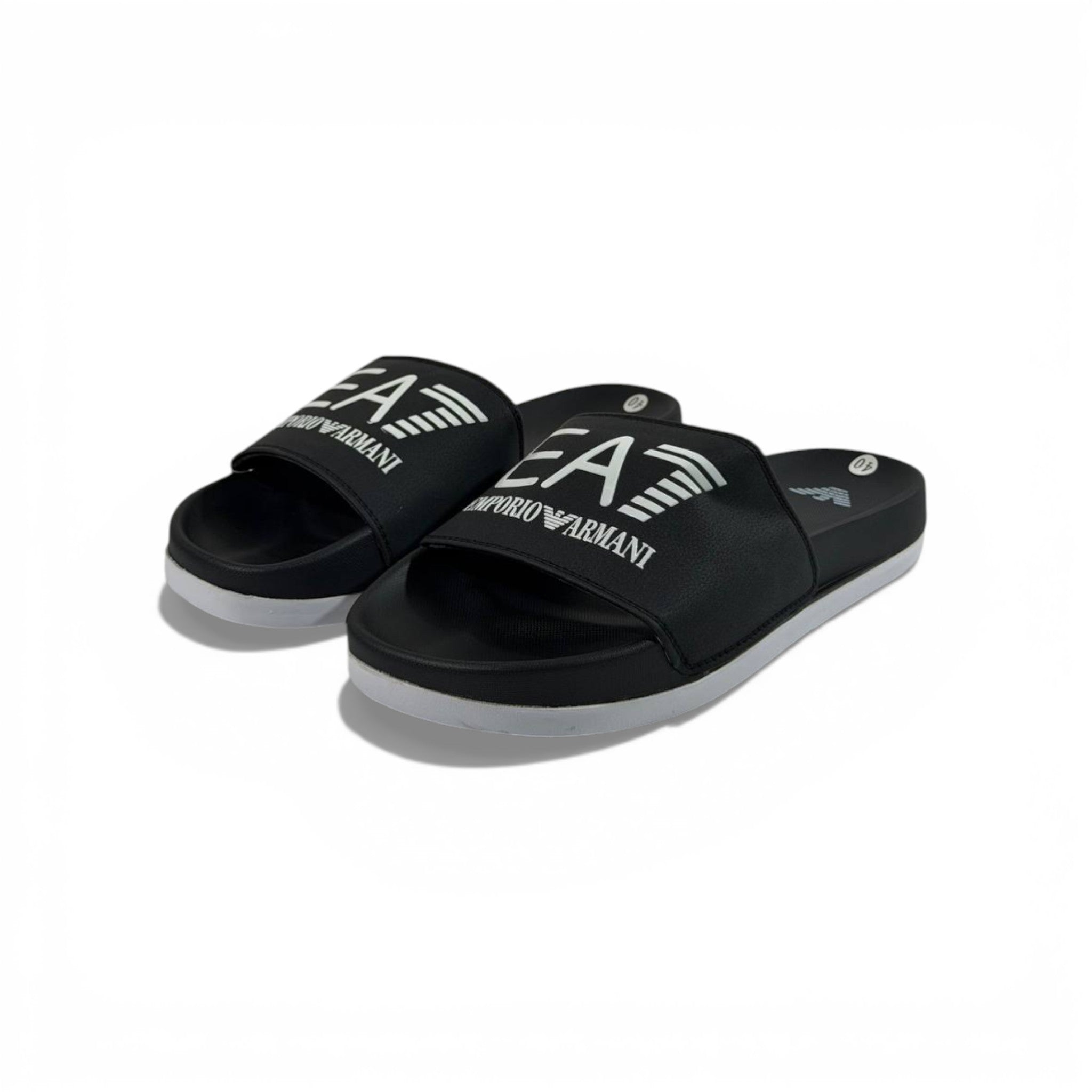 🖤 EA7 Emporio Armani Slides – Black Signature Edition ✨