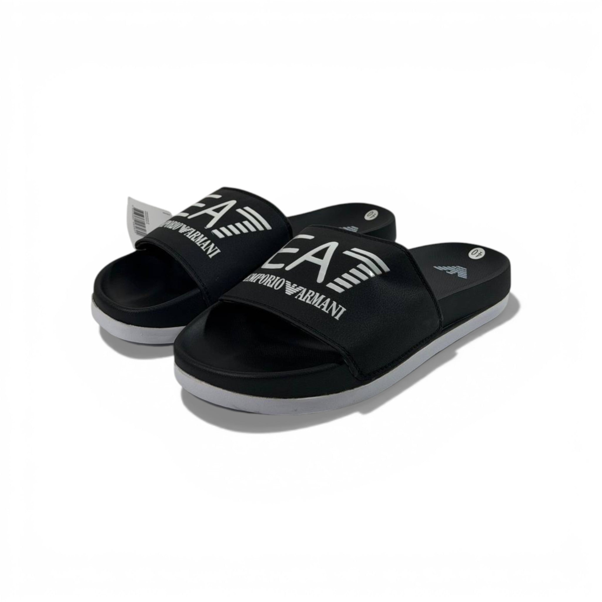 🖤 EA7 Emporio Armani Slides – Black Signature Edition ✨