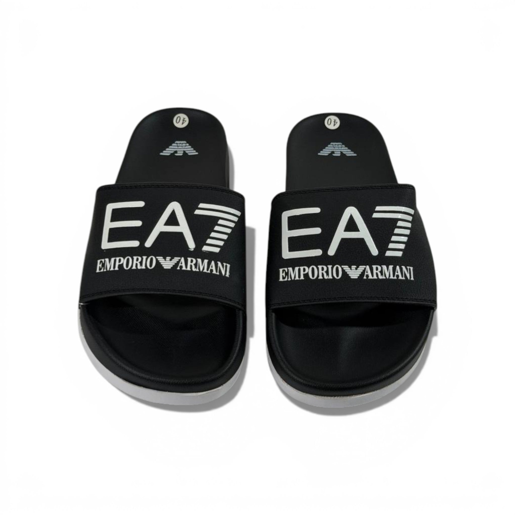 🖤 EA7 Emporio Armani Slides – Black Signature Edition ✨