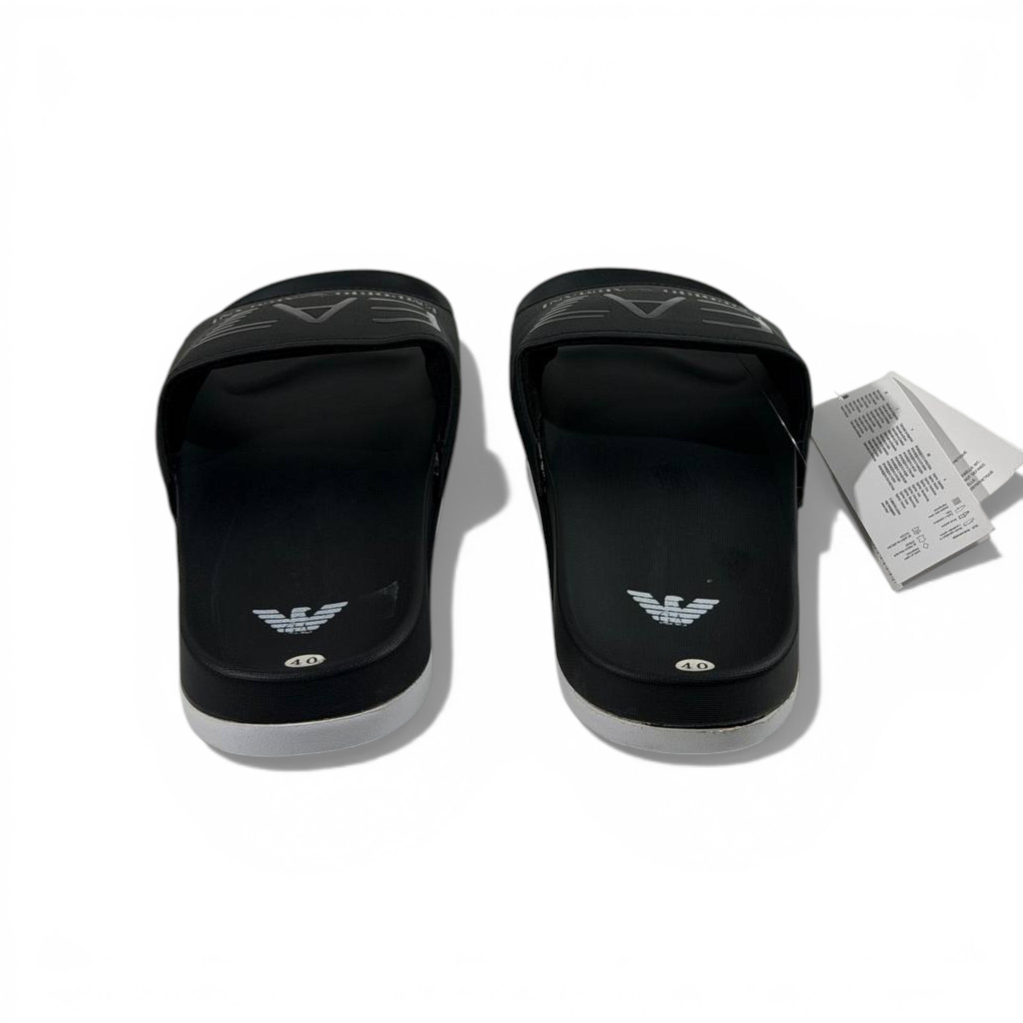 🖤 EA7 Emporio Armani Slides – Black Stealth Edition ⚡