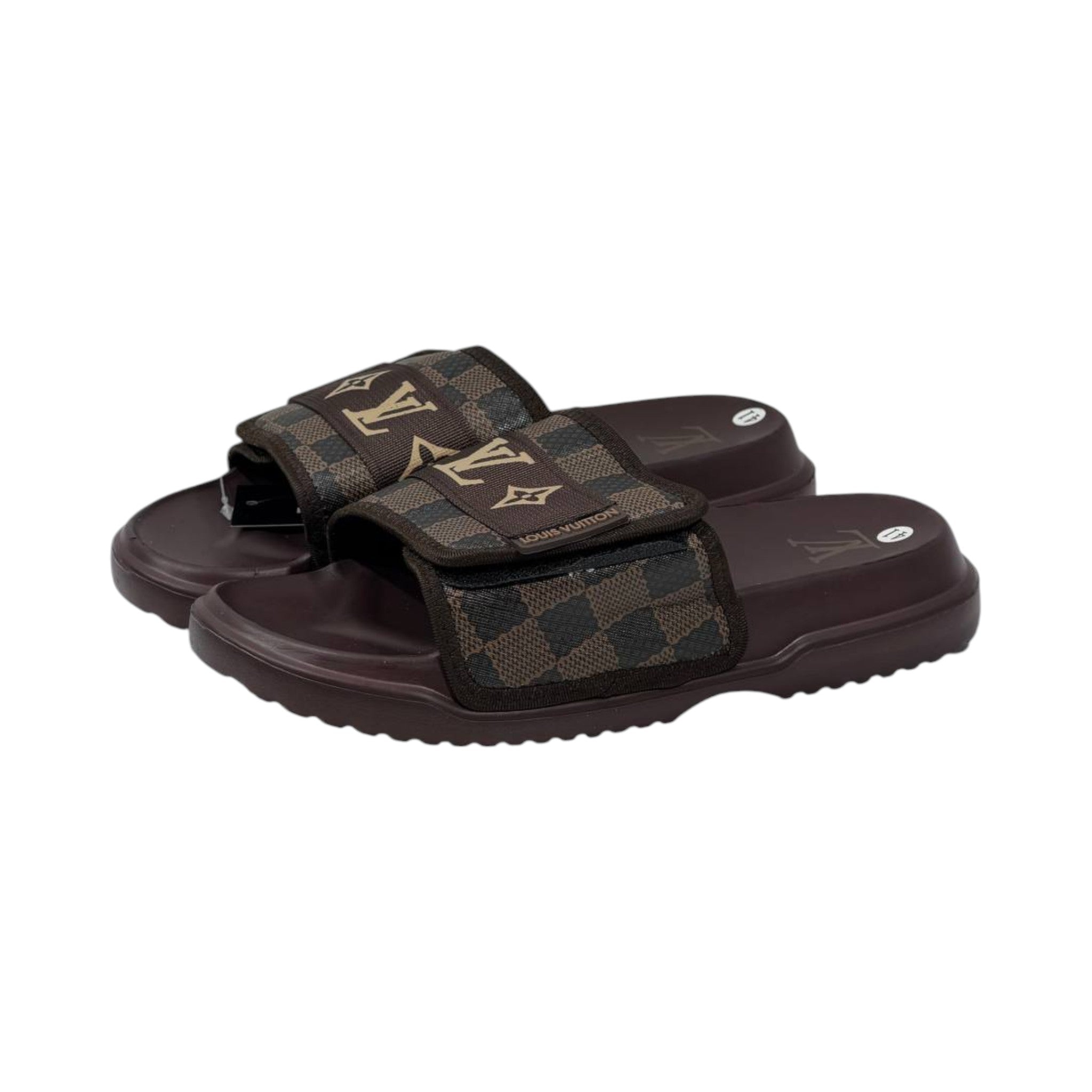 🟤 Louis Vuitton Damier Comfort Slides – Luxury Monogram Edition