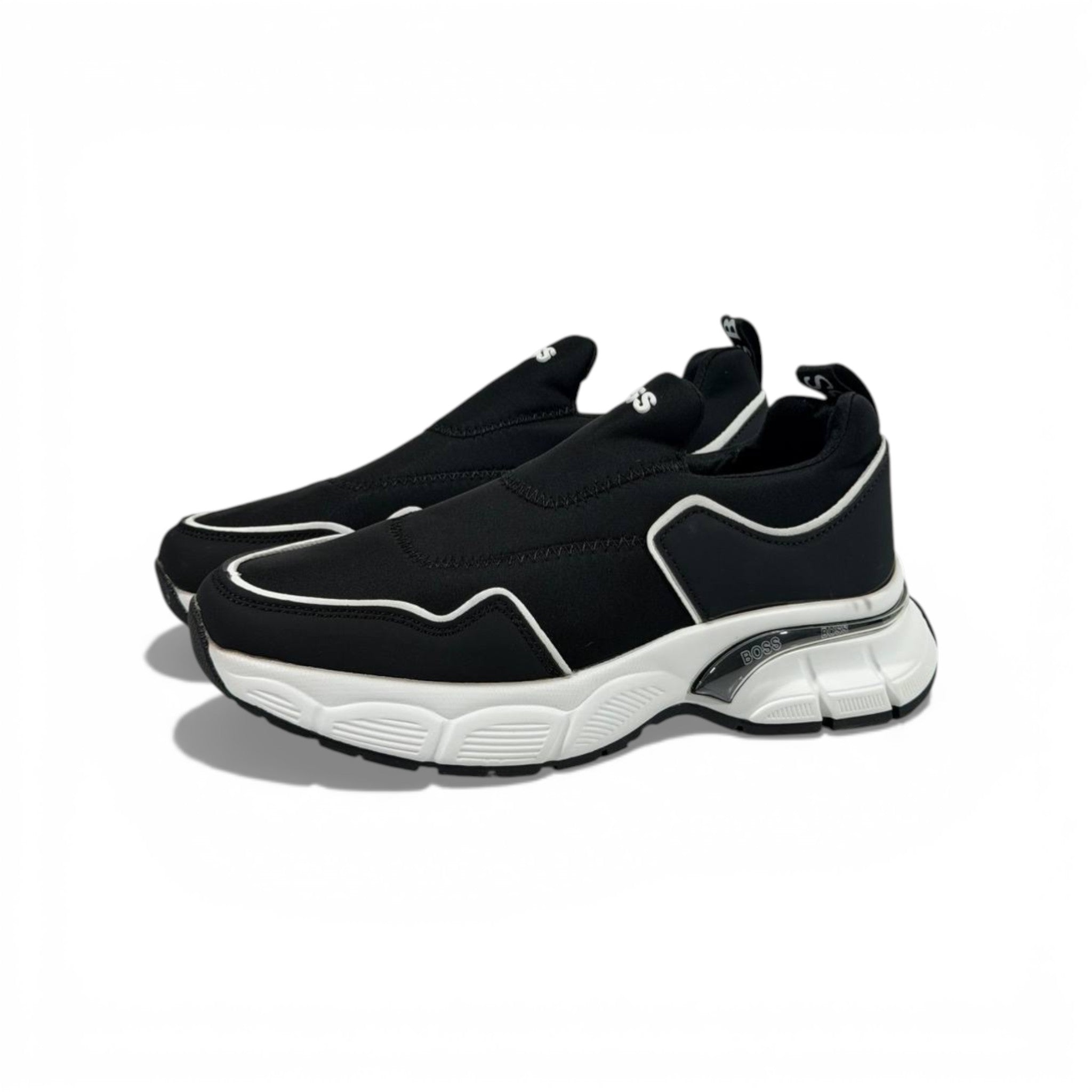BOSS Black Slip-On Sneakers 👟🖤⚡ Luxury Sport Casual Shoes – Premium Designer Comfort Trainers ✨🔥