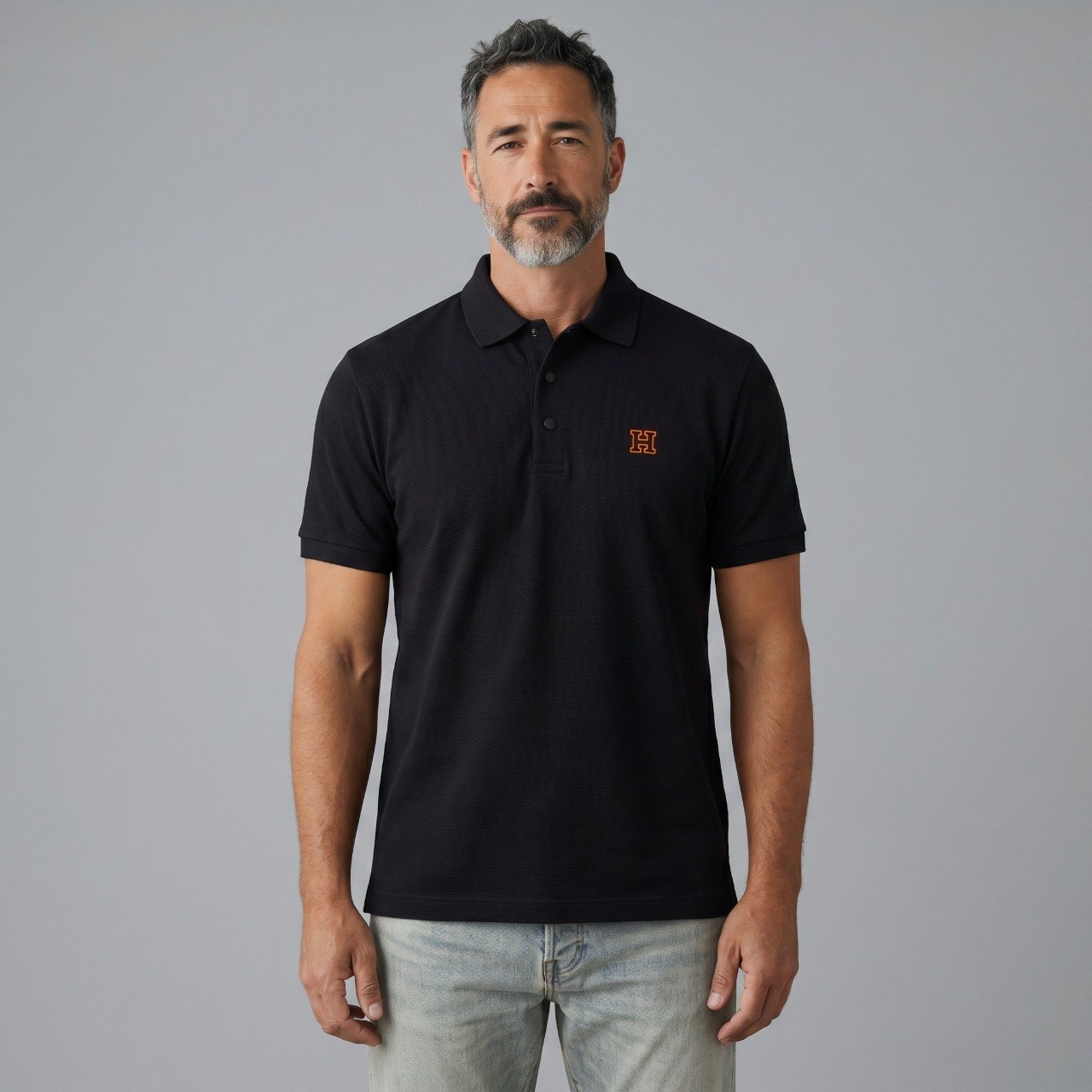 🖤 Hermès Noir Signature Polo – Luxury Essentials Collection