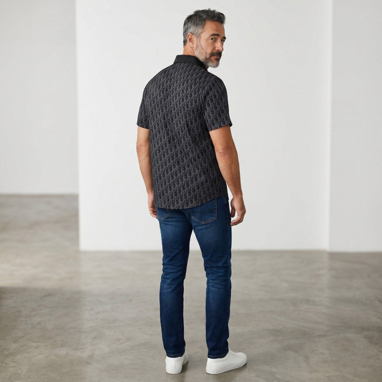 🖤 Dior Oblique Black Monogram Short Sleeve Shirt – Midnight Luxury Collection
