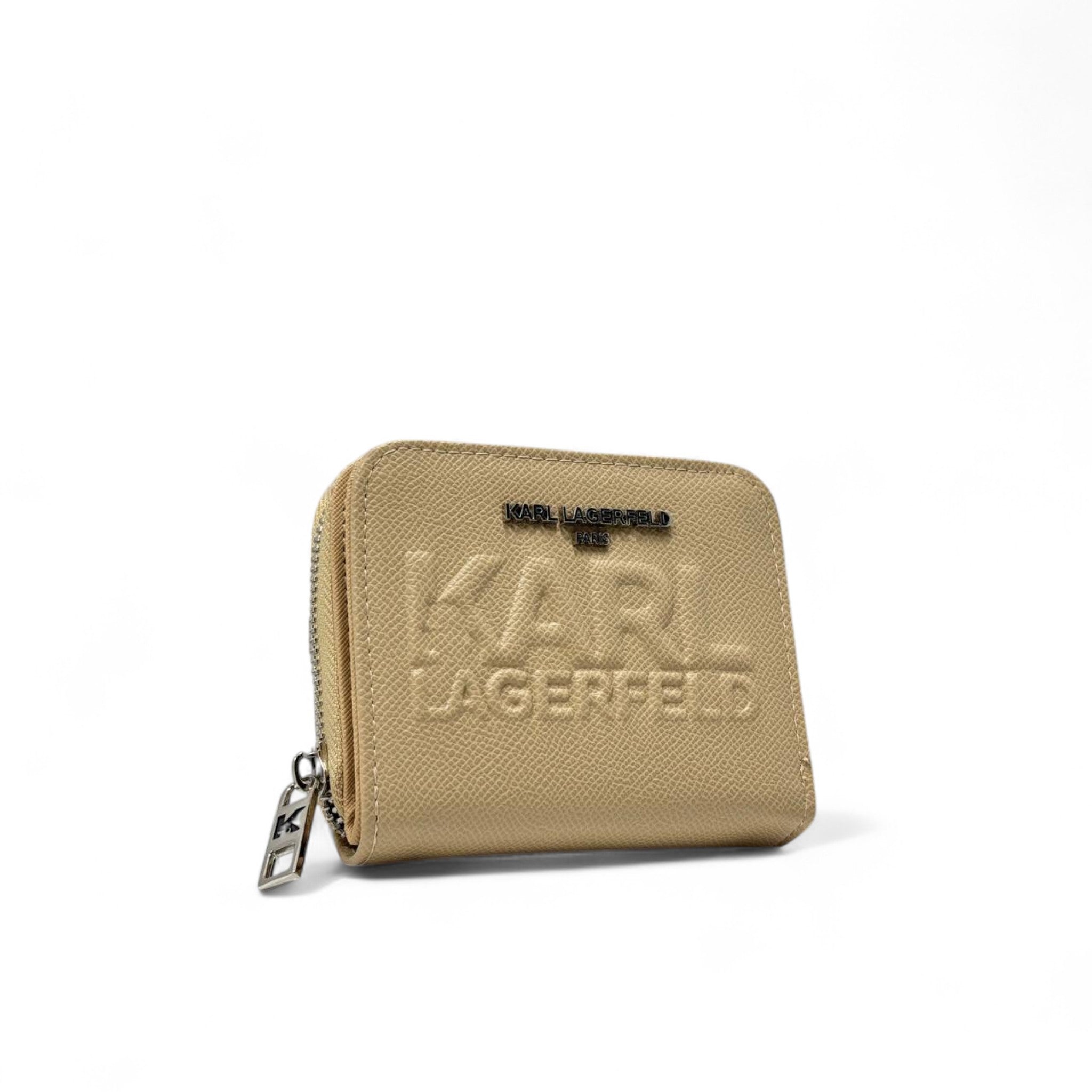🌾 Karl Lagerfeld Beige Wallet – Tonal Embossed Logo Edition ✨👛