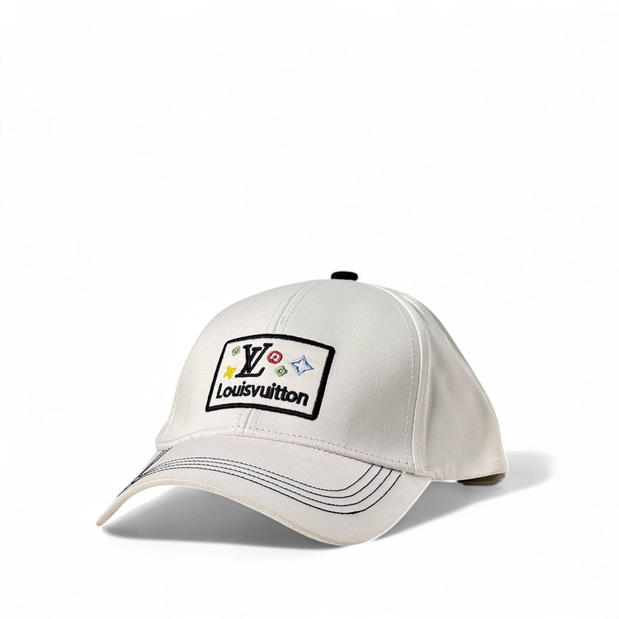Louis Vuitton White Logo Patch Cap 🤍 Color Pop Edition