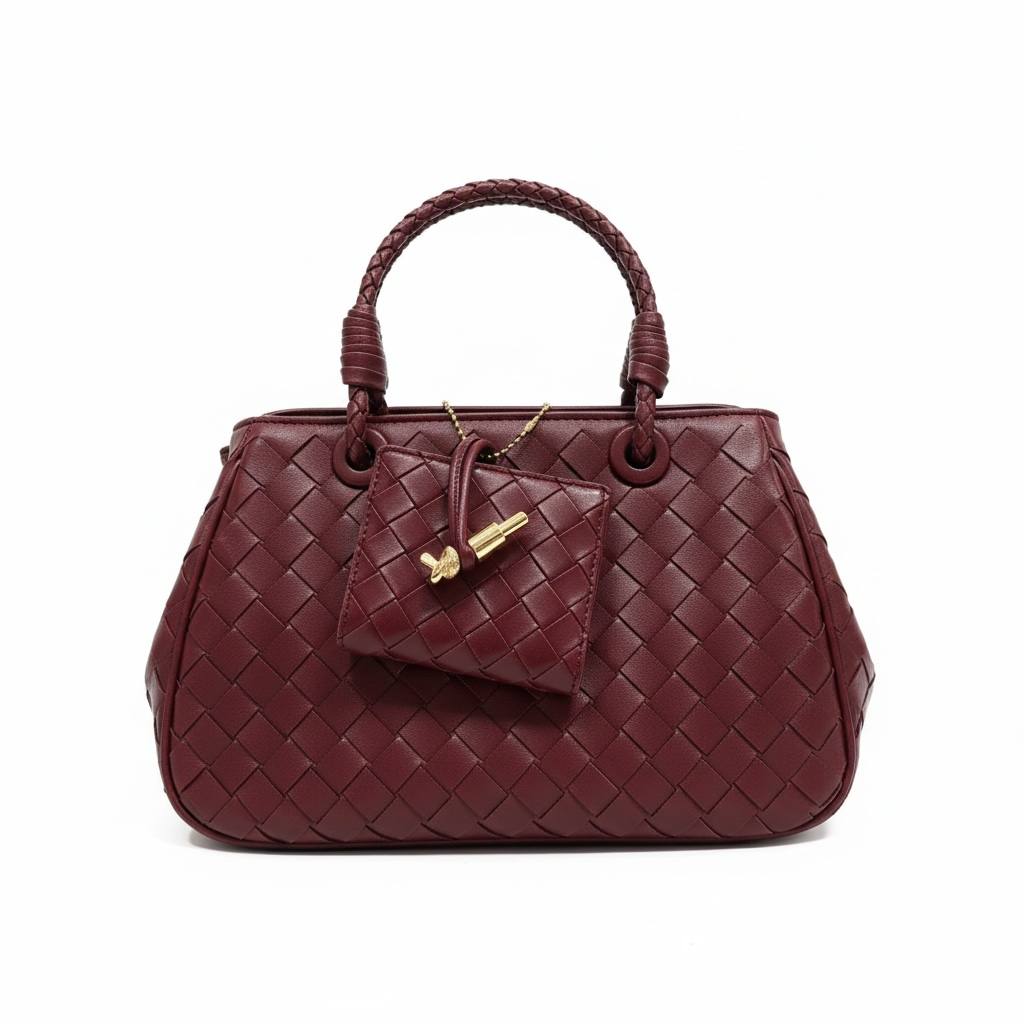 ❤️ Bottega Veneta Intrecciato Burgundy Leather Tote – Luxury Woven Designer Handbag