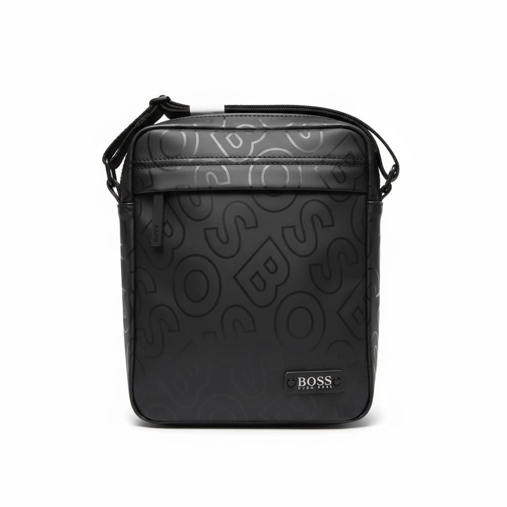 🖤 BOSS Logo Crossbody Bag – Sleek Black Designer Messenger Bag