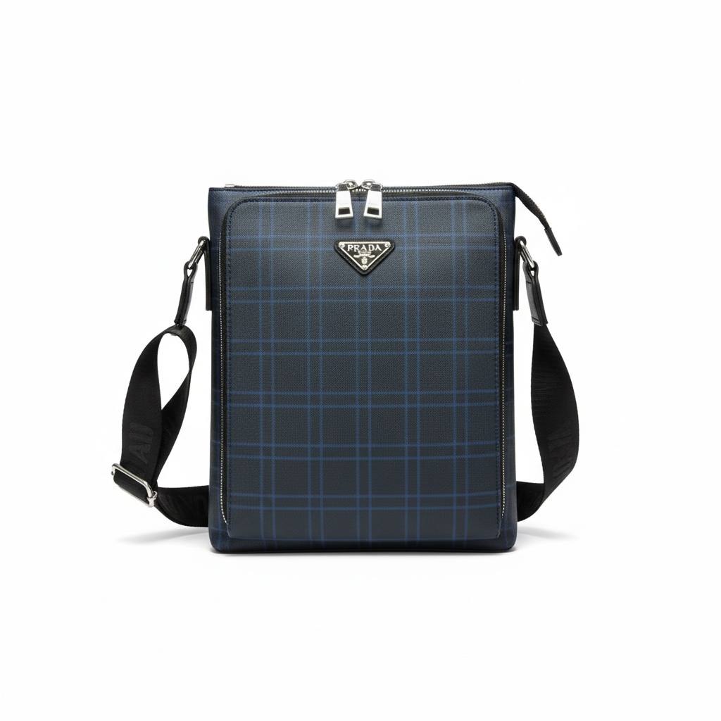 🖤 Prada Plaid Crossbody Bag – Luxury Designer Shoulder Messenger Bag