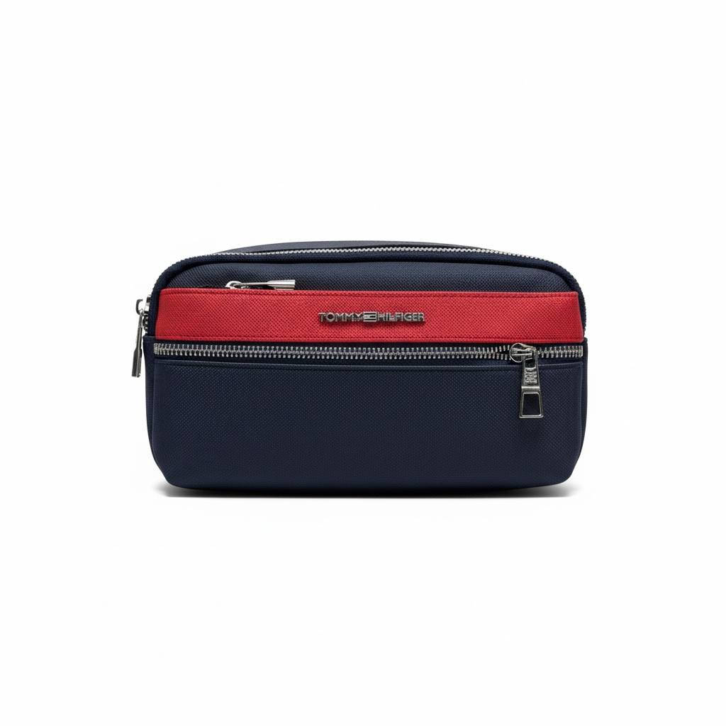 🔵 Tommy Hilfiger Colorblock Crossbody Bag – Navy & Red Designer Shoulder Bag