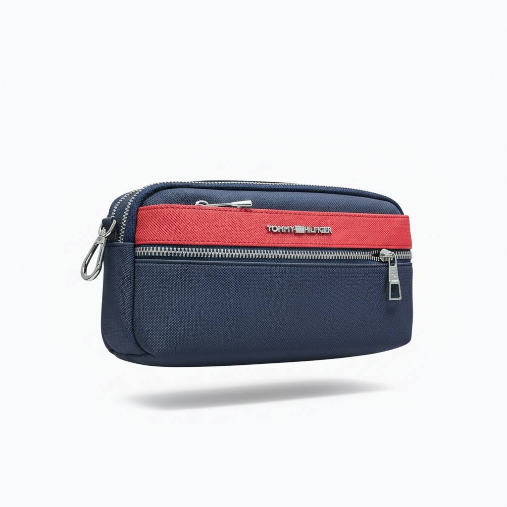 🔵 Tommy Hilfiger Colorblock Crossbody Bag – Navy & Red Designer Shoulder Bag