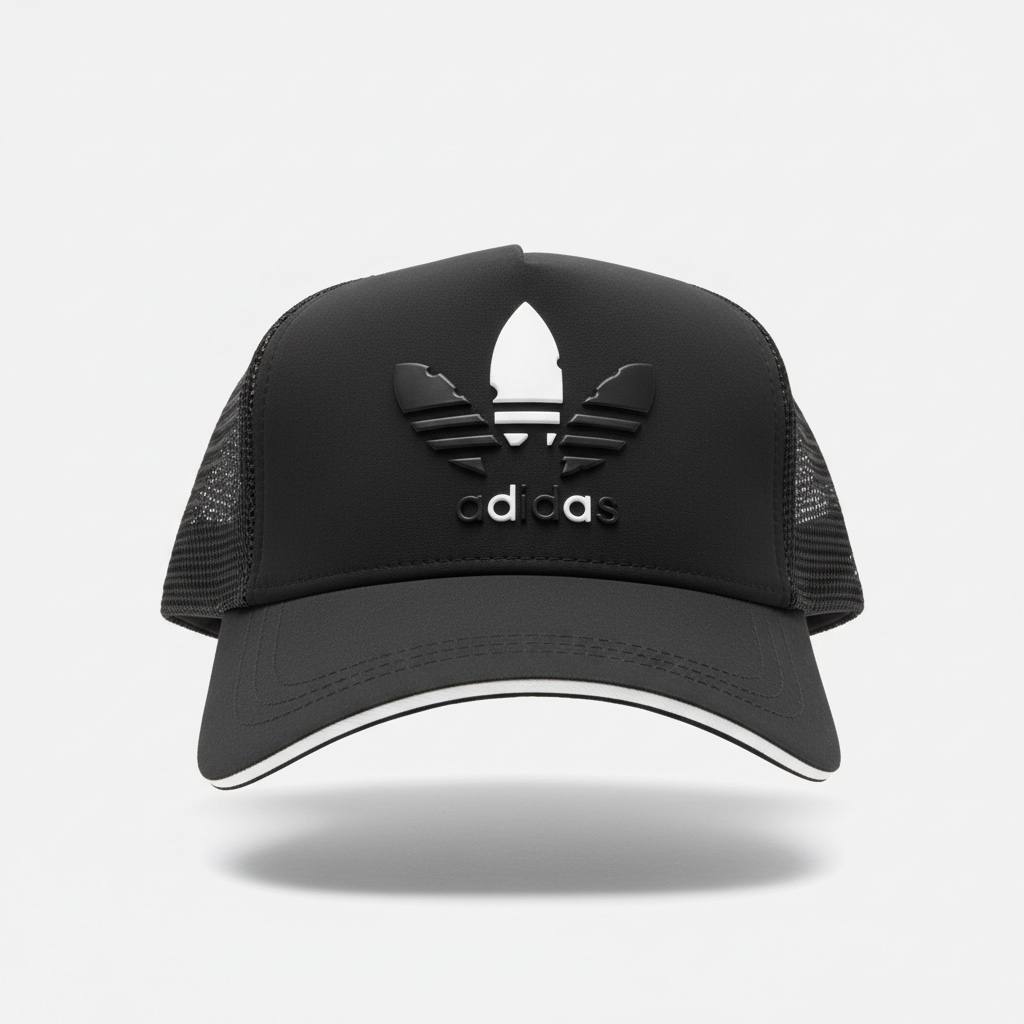 🖤 Adidas Originals Trucker Cap – Black Trefoil Logo Baseball Hat