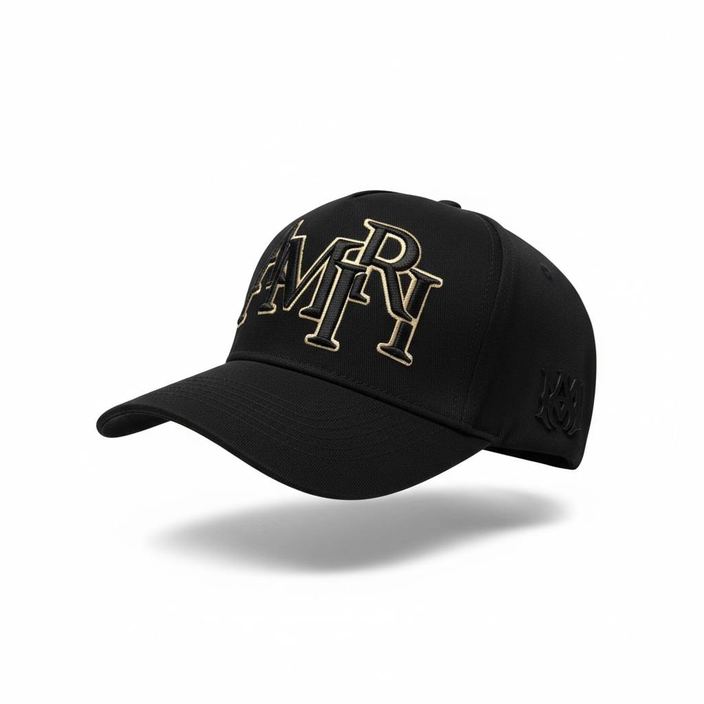 🖤 AMIRI Monogram Logo Baseball Cap – Black Luxury Streetwear Hat