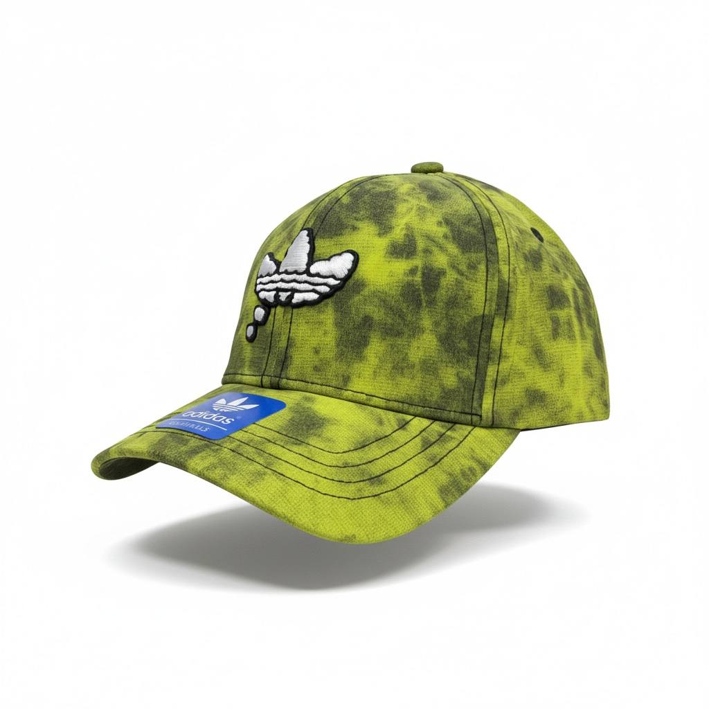 𧢠Adidas Originals Tie-Dye Trefoil Cap â Green Streetwear Baseball Hat