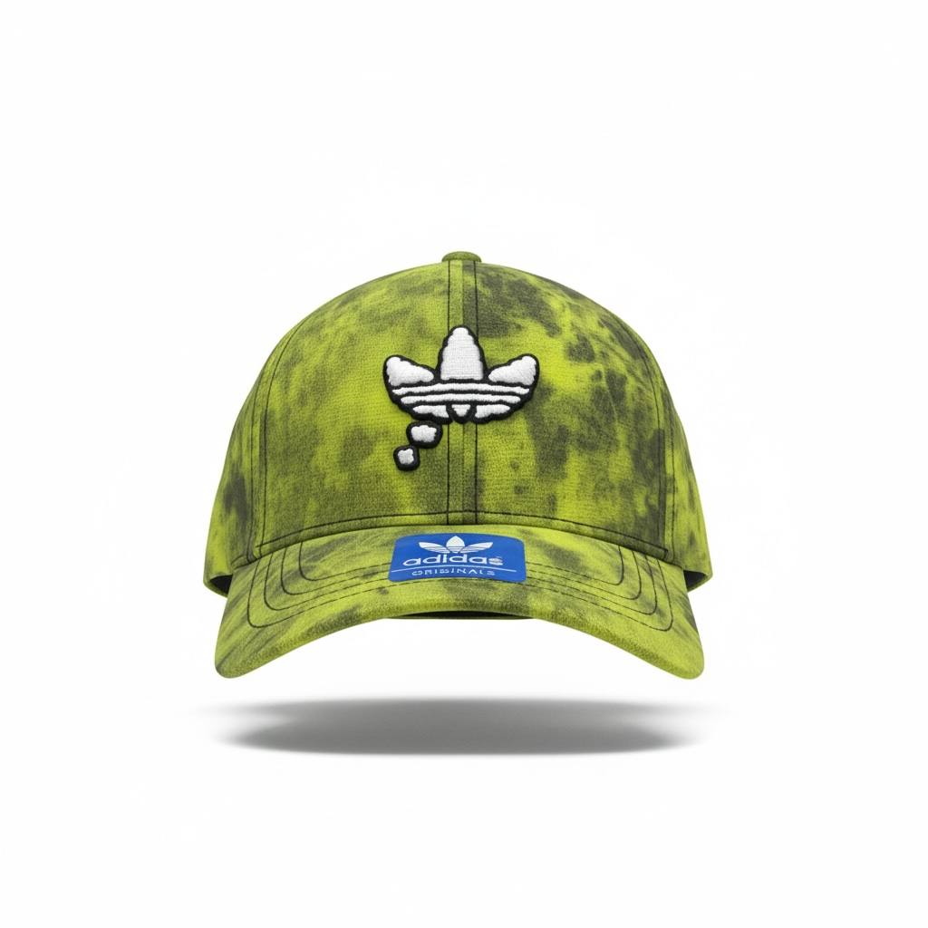 𧢠Adidas Originals Tie-Dye Trefoil Cap â Green Streetwear Baseball Hat