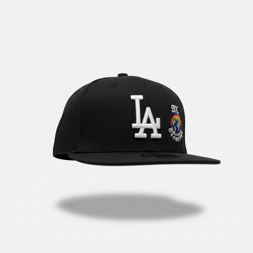 🖤 LA Embroidered Street Art Snapback Cap – Black Limited Edition Hat