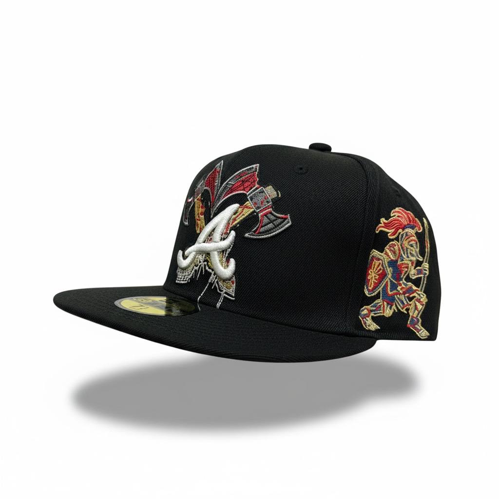 🧢 Atlanta Braves Black Fitted Cap – Bold MLB Streetwear Edition ⚾🔥