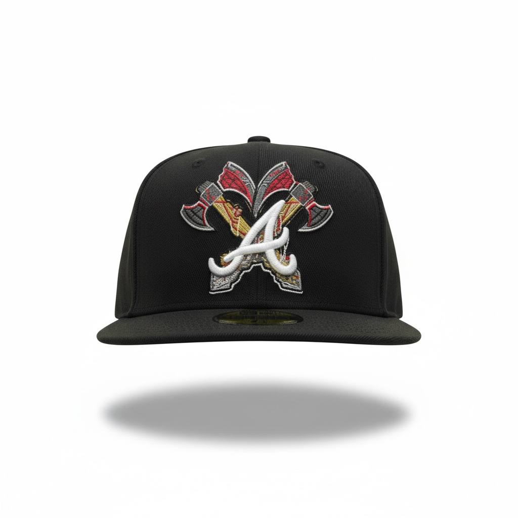 🧢 Atlanta Braves Black Fitted Cap – Bold MLB Streetwear Edition ⚾🔥