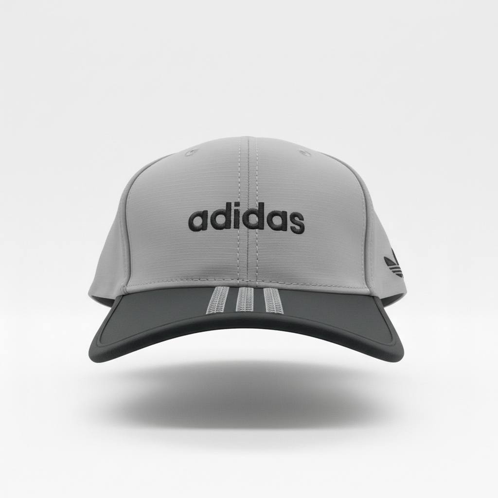 🧢 Adidas Grey Performance Cap – Classic 3-Stripes Sport Style ⚡