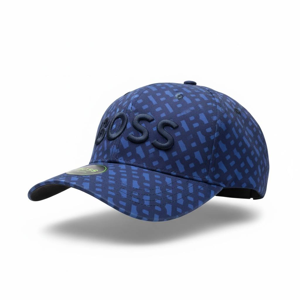 🧢 BOSS Hugo Boss Navy Pattern Cap – Premium Designer Style 🔥