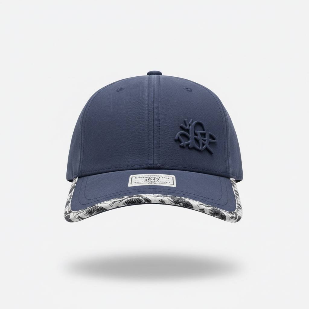 Dior Navy Blue Luxury Cap 🧢💙 Premium Designer Baseball Hat – Elegant Streetwear Style ✨
