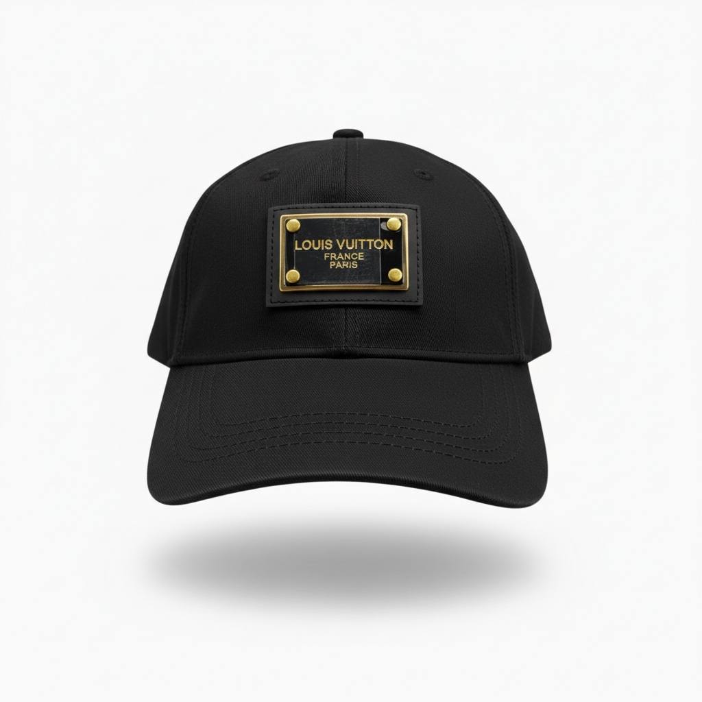 🖤 Louis Vuitton Metal Logo Cap – Black Luxury Baseball Hat