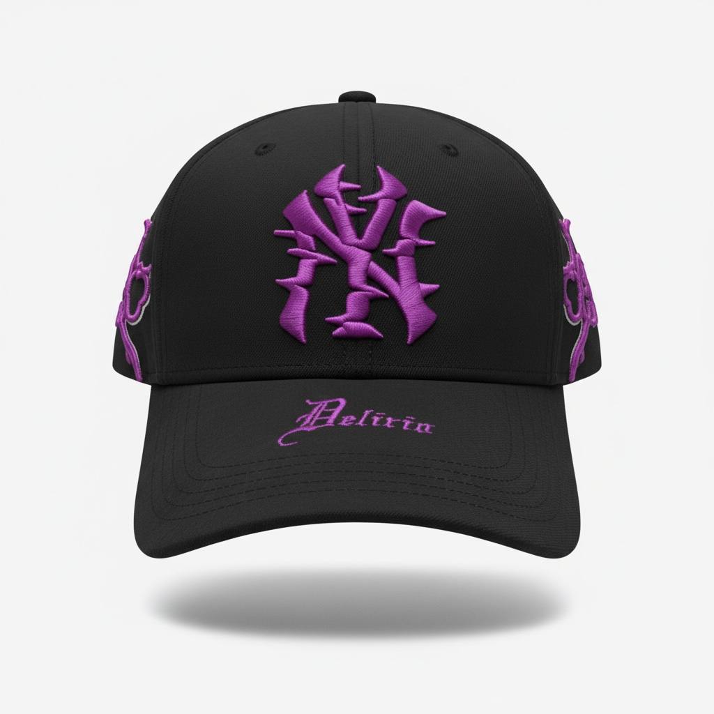 🧢 NY Delirium Black & Purple Cap – Gothic Streetwear Edition 🔥