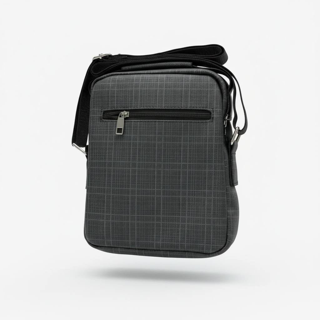 Lacoste Grey Check Crossbody Bag – Premium Compact Messenger Bag 🐊🩶✨