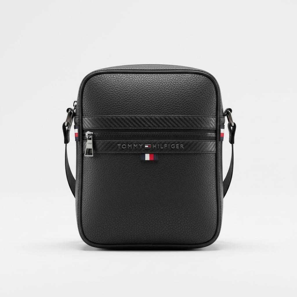 Tommy Hilfiger Premium Black Crossbody Bag – Classic Messenger Shoulder Bag 🖤🇺🇸✨