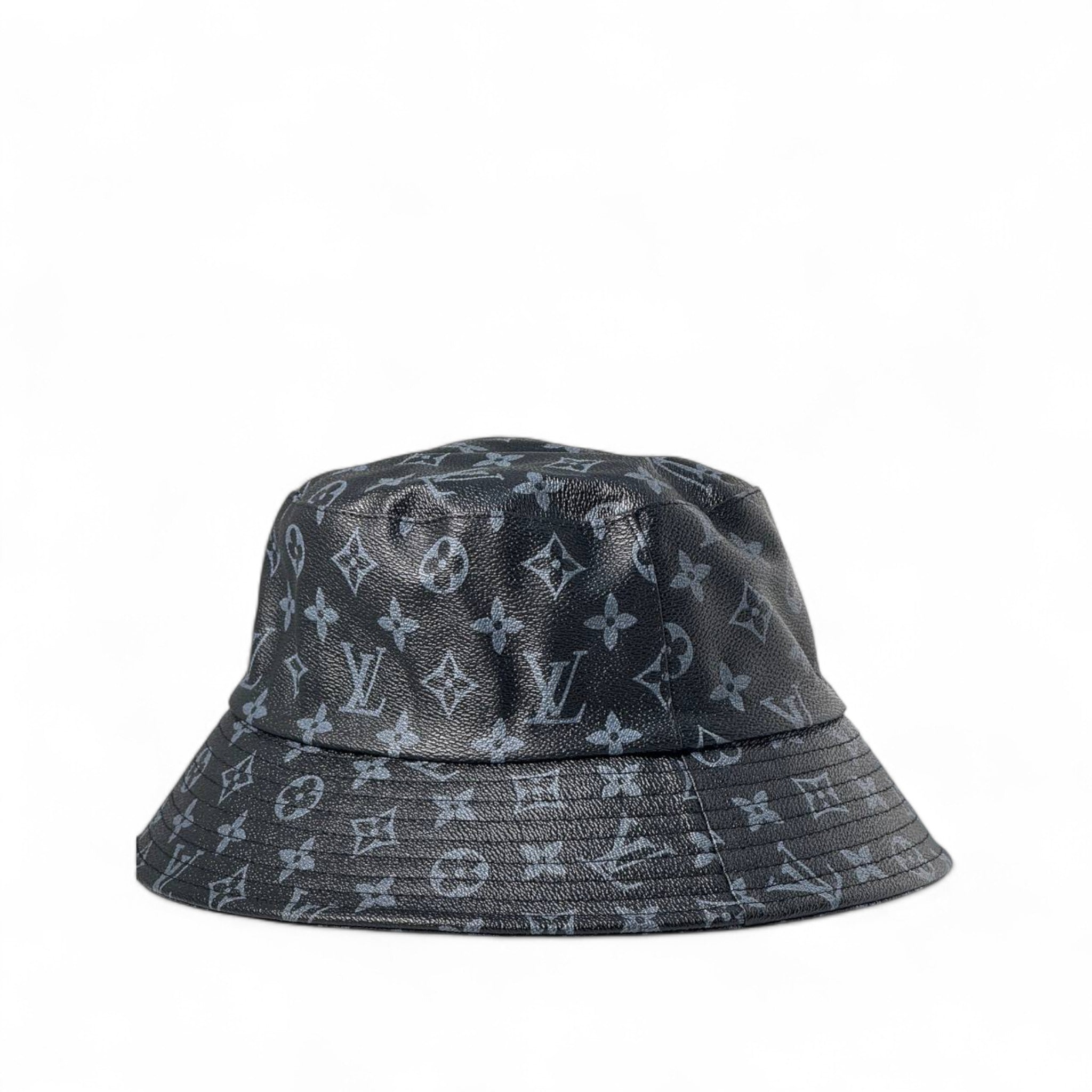 ๐ค Louis Vuitton Monogram Noir Bucket Hat โ Luxe Leather Finish
