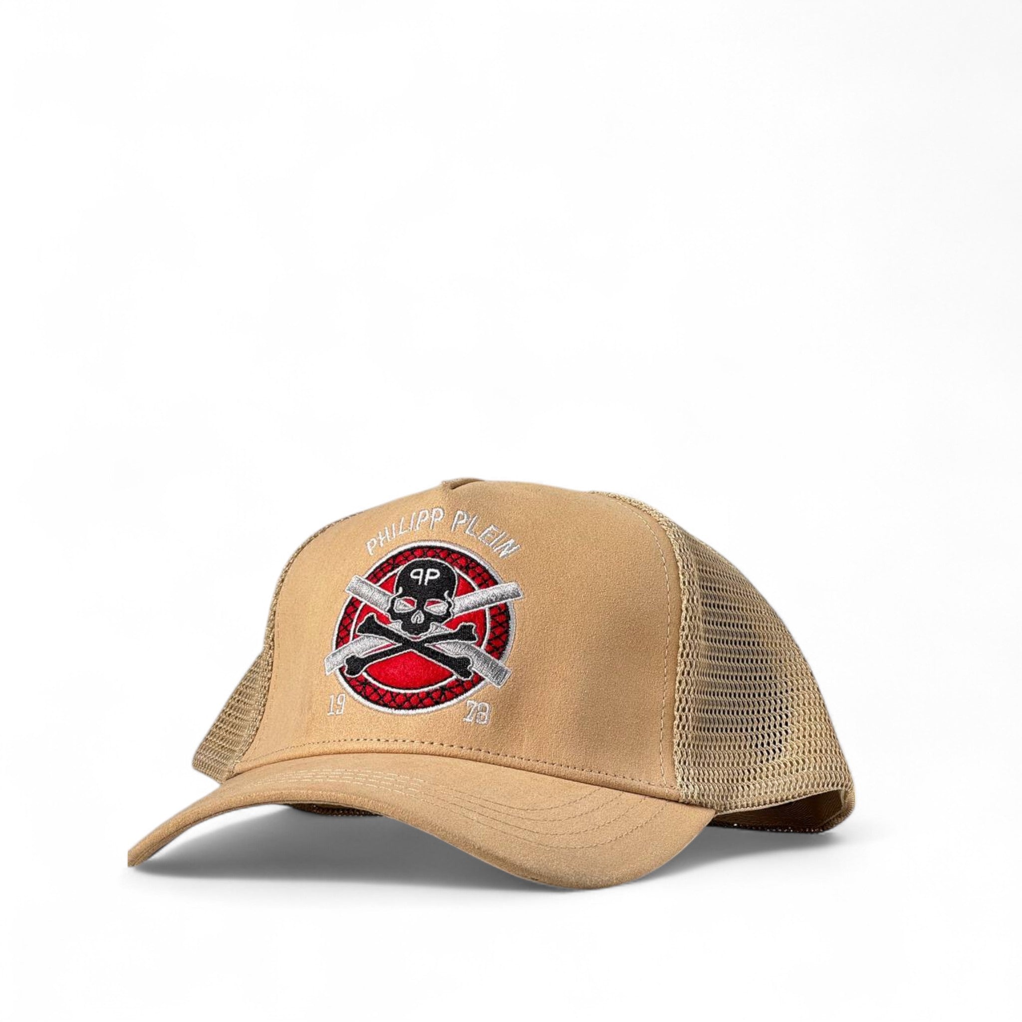 Philipp Plein Beige Skull 1978 Trucker Cap 🤎💀 | Bold Meets Neutral