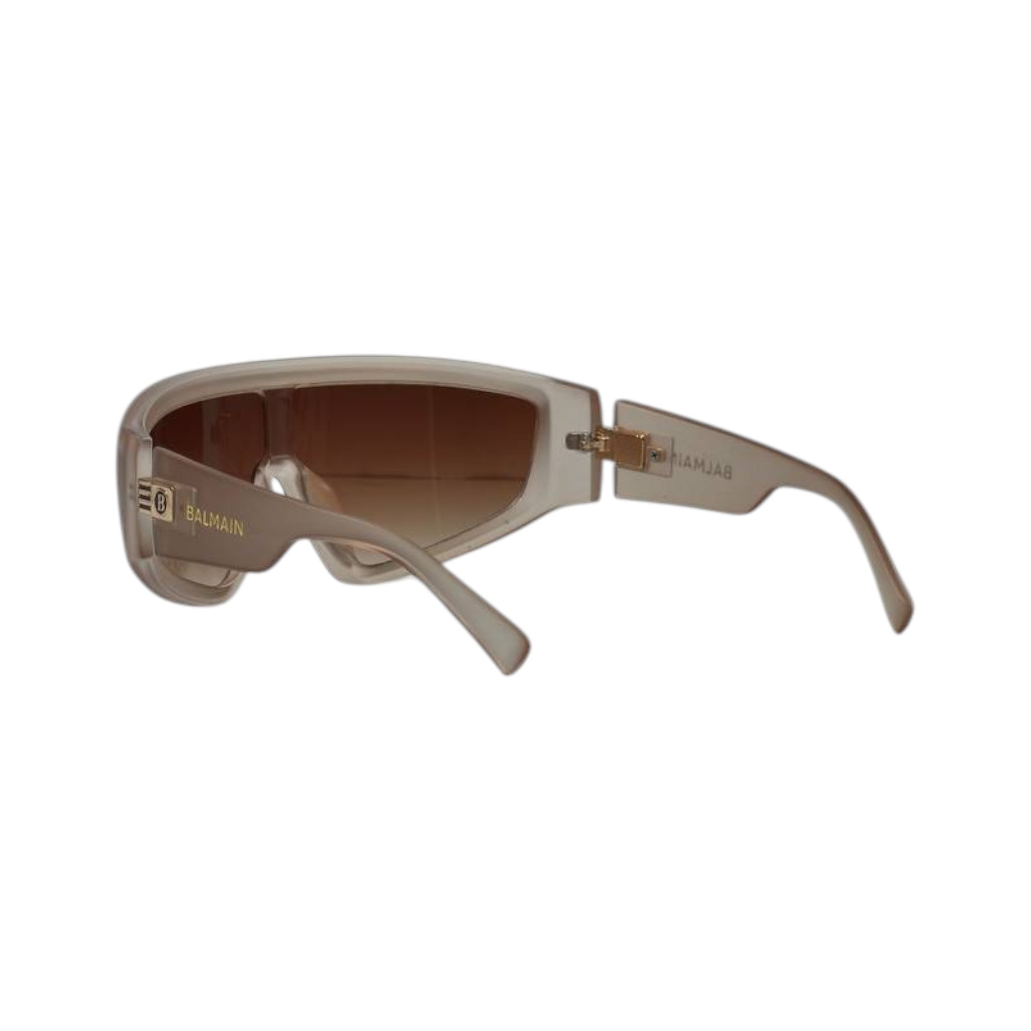 🕶️ Balmain Shield Visor Sunglasses – Champagne Gold Luxury Edition