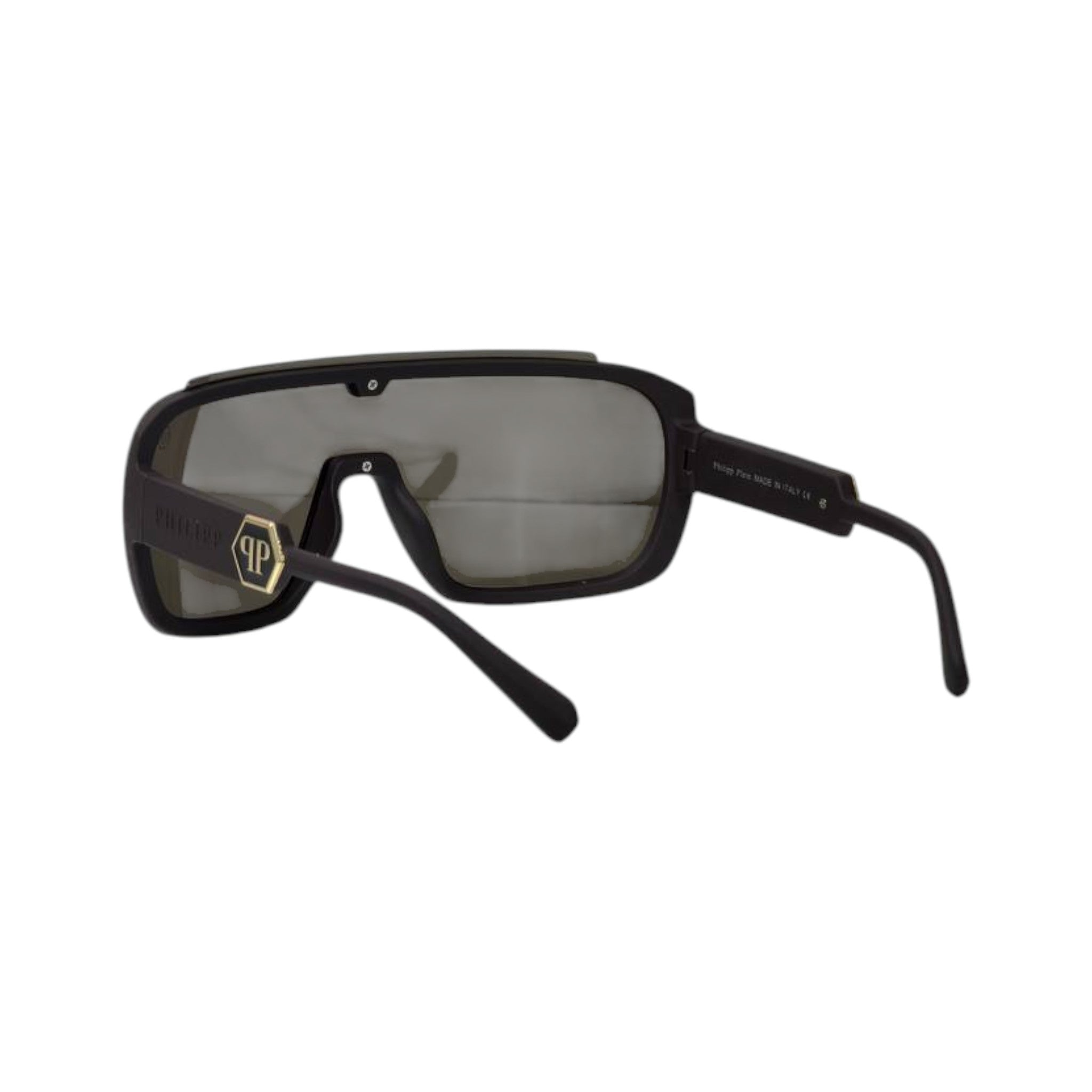 🕶️ Philipp Plein Shield Sunglasses – Black Gold Signature Edition